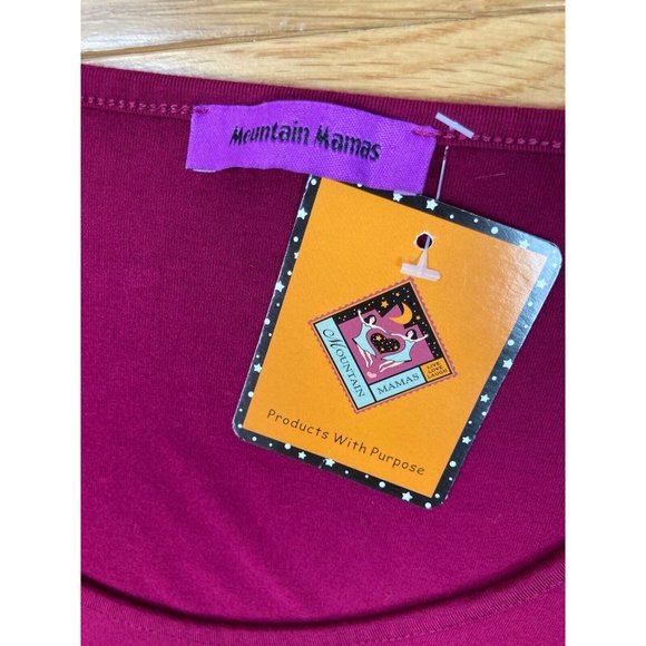 -New Mountain Mama Bell Sleeve Tunic Top Womens LG XL Burgundy Pullover Soft NWT - Picture 3 of 6